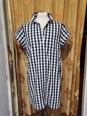 J. Crew Gingham Short Sleeve Shirt Dress